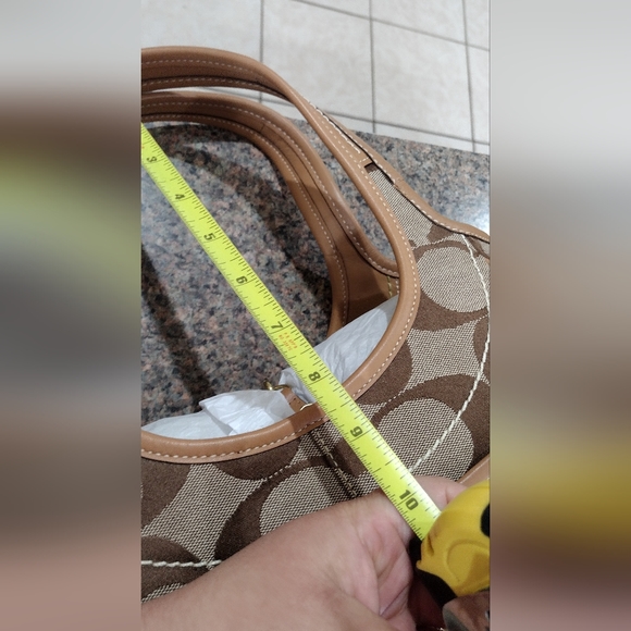 COACH ERGO Brown Signature C Jacquard Leather Monogram  Hobo Bag - Picture 14 of 17